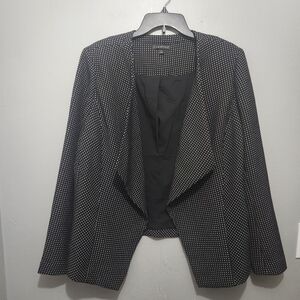 Lane Bryant Women's Open Front Cardigan Blazer Size 18 Black And White